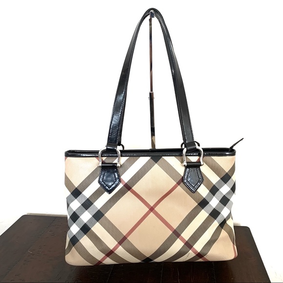 Burberry Handbags - Burberry Classic Check Multicolored Canvas Tote